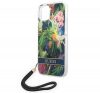 Guess Flower Strap Apple iPhone 14 hátlap tok, kék