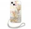 Guess Flower Strap Apple iPhone 14 hátlap tok, lila