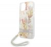 Guess Flower Strap Apple iPhone 14 hátlap tok, lila