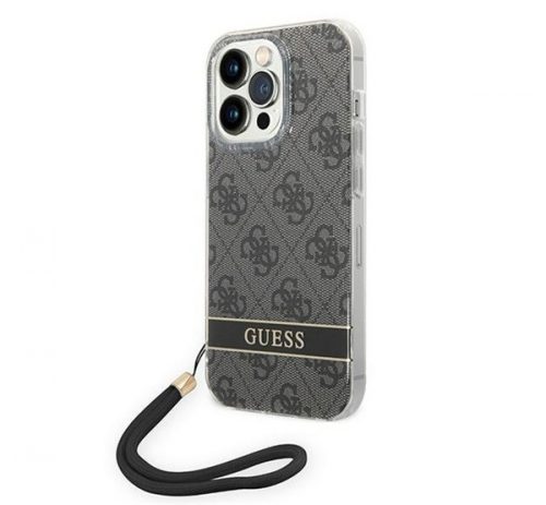 Guess 4G Print Strap Apple iPhone 14 Pro Max hátlap tok, fekete