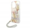 Guess Flower Strap Apple iPhone 14 Pro Max hátlap tok, lila