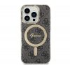 Guess 4G Print MagSafe Apple iPhone 14 Pro hátlap tok, fekete + MagSafe töltő