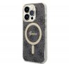 Guess 4G Print MagSafe Apple iPhone 14 Pro hátlap tok, fekete + MagSafe töltő