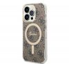 Guess 4G Print MagSafe Apple iPhone 14 Pro hátlap tok, barna + MagSafe töltő