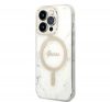 Guess Marble MagSafe Apple iPhone 14 Pro hátlap tok, fehér + MagSafe töltő