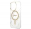 Guess Marble MagSafe Apple iPhone 14 Pro hátlap tok, fehér + MagSafe töltő