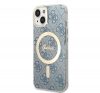 Guess 4G Print MagSafe Apple iPhone 14 Plus hátlap tok, kék + MagSafe töltő