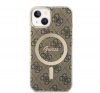 Guess 4G Print MagSafe Apple iPhone 14 Plus hátlap tok, barna + MagSafe töltő