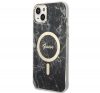 Guess Marble MagSafe Apple iPhone 14 Plus hátlap tok, fekete+ MagSafe töltő