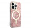 Guess Jungle MagSafe Apple iPhone 14 Pro Max hátlap tok, pink + MagSafe töltő