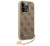 Guess 4G Charms Apple iPhone 14 Pro hátlap tok , barna