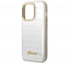 Guess Croco Collection Apple iPhone 14 Pro hátlap tok , ezüst