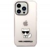 Karl Lagerfeld Transparent Choupette Body Apple iPhone 14 Pro hátlap tok, rózsaszín