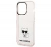 Karl Lagerfeld Transparent Choupette Body Apple iPhone 14 Pro hátlap tok, rózsaszín