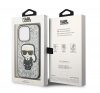 Karl Lagerfeld Glitter Flakes Ikonik Apple iPhone 14 Pro hátlap tok, ezüst