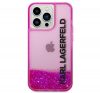 Karl Lagerfeld Liquid Glitter Elong Apple iPhone 14 Pro hátlap tok, rózsaszín