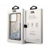 Karl Lagerfeld Liquid Glitter Elong Apple iPhone 14 Pro hátlap tok, fekete