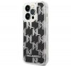 Karl Lagerfeld Liquid Glitter Monogram Apple iPhone 14 Pro hátlap tok, fekete