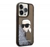 Karl Lagerfeld Glitter Karl Head Apple iPhone 14 Pro hátlap tok, fekete