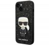 Karl Lagerfeld Glitter Flakes Ikonik Apple iPhone 14 Plus hátlap tok, fekete