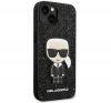 Karl Lagerfeld Glitter Flakes Ikonik Apple iPhone 14 Plus hátlap tok, fekete