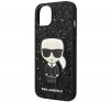 Karl Lagerfeld Glitter Flakes Ikonik Apple iPhone 14 Plus hátlap tok, fekete