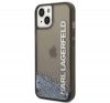 Karl Lagerfeld Liquid Glitter Elong Apple iPhone 14 Plus hátlap tok, fekete