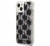 Karl Lagerfeld Liquid Glitter Monogram Apple iPhone 14 Plus hátlap tok, fekete