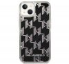 Karl Lagerfeld Liquid Glitter Monogram Apple iPhone 14 Plus hátlap tok, fekete