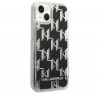 Karl Lagerfeld Liquid Glitter Monogram Apple iPhone 14 Plus hátlap tok, fekete