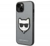 Karl Lagerfeld Saffiano Choupette Head Patch Apple iPhone 14 Plus hátlap tok, ezüst