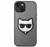 Karl Lagerfeld Saffiano Choupette Head Patch Apple iPhone 14 Plus hátlap tok, ezüst