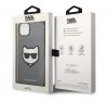 Karl Lagerfeld Saffiano Choupette Head Patch Apple iPhone 14 Plus hátlap tok, ezüst