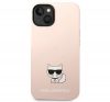 Karl Lagerfeld Silicone Choupette Body Apple iPhone 14 Plus hátlap tok, halvány rózsaszín