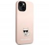 Karl Lagerfeld Silicone Choupette Body Apple iPhone 14 Plus hátlap tok, halvány rózsaszín