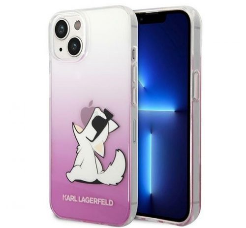 Karl Lagerfeld Choupette Fun Apple iPhone 14 hátlap tok, rózsaszín