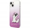 Karl Lagerfeld Choupette Fun Apple iPhone 14 hátlap tok, rózsaszín