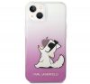 Karl Lagerfeld Choupette Fun Apple iPhone 14 hátlap tok, rózsaszín