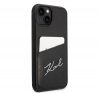 Karl Lagerfeld Signature Logo Cardslot Apple iPhone 14 hátlap tok, fekete