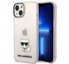 Karl Lagerfeld Transparent Choupette Body Apple iPhone 14 hátlap tok, rózsaszín