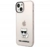 Karl Lagerfeld Transparent Choupette Body Apple iPhone 14 hátlap tok, rózsaszín