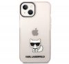 Karl Lagerfeld Transparent Choupette Body Apple iPhone 14 hátlap tok, rózsaszín