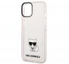 Karl Lagerfeld Transparent Choupette Body Apple iPhone 14 hátlap tok, rózsaszín