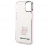 Karl Lagerfeld Transparent Choupette Body Apple iPhone 14 hátlap tok, rózsaszín