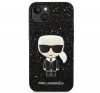 Karl Lagerfeld Glitter Flakes Ikonik Apple iPhone 14 hátlap tok, fekete