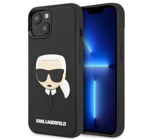 Karl Lagerfeld 3D Rubber Karl's Head Apple iPhone 14 hátlap tok, fekete