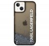 Karl Lagerfeld Liquid Glitter Elong Apple iPhone 14 hátlap tok, fekete