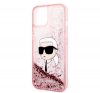 Karl Lagerfeld Glitter Karl Head Apple iPhone 14 hátlap tok, rózsaszín