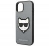 Karl Lagerfeld Choupette Head Patch Apple iPhone 14 hátlap tok, ezüst