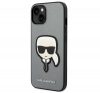 Karl Lagerfeld Saffiano Karl's Head Patch Apple iPhone 14 hátlap tok, ezüst